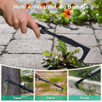Lilyvane Crack Weeder for Crevice Weeds Weeding: 59” Long Handle, Heavy Duty Carbon Steel Weed Puller for Sidewalk Paver Deck Boards Weed Removal