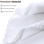 Ramanta Home White Coth Dinner Napkin Set of 12 Premium Cotton 20X20 Inch Oversized Linen Flax Lace Soft & Durable Washable Ideal for Everyday Use Parties Thanksgiving Christmas Halloween