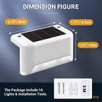 SOLPEX Solar Fence Lights Outdoor 16 Pack, Solar Step Lights Waterproof Led Solares Light for Outdoor Stairs, Deck, Fence, Yard, Patio, and Balcony(Warm White)