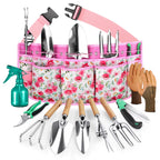 Grenebo Gardening Tools 10-Piece Garden Tool Set, Rust Resistant, Pink