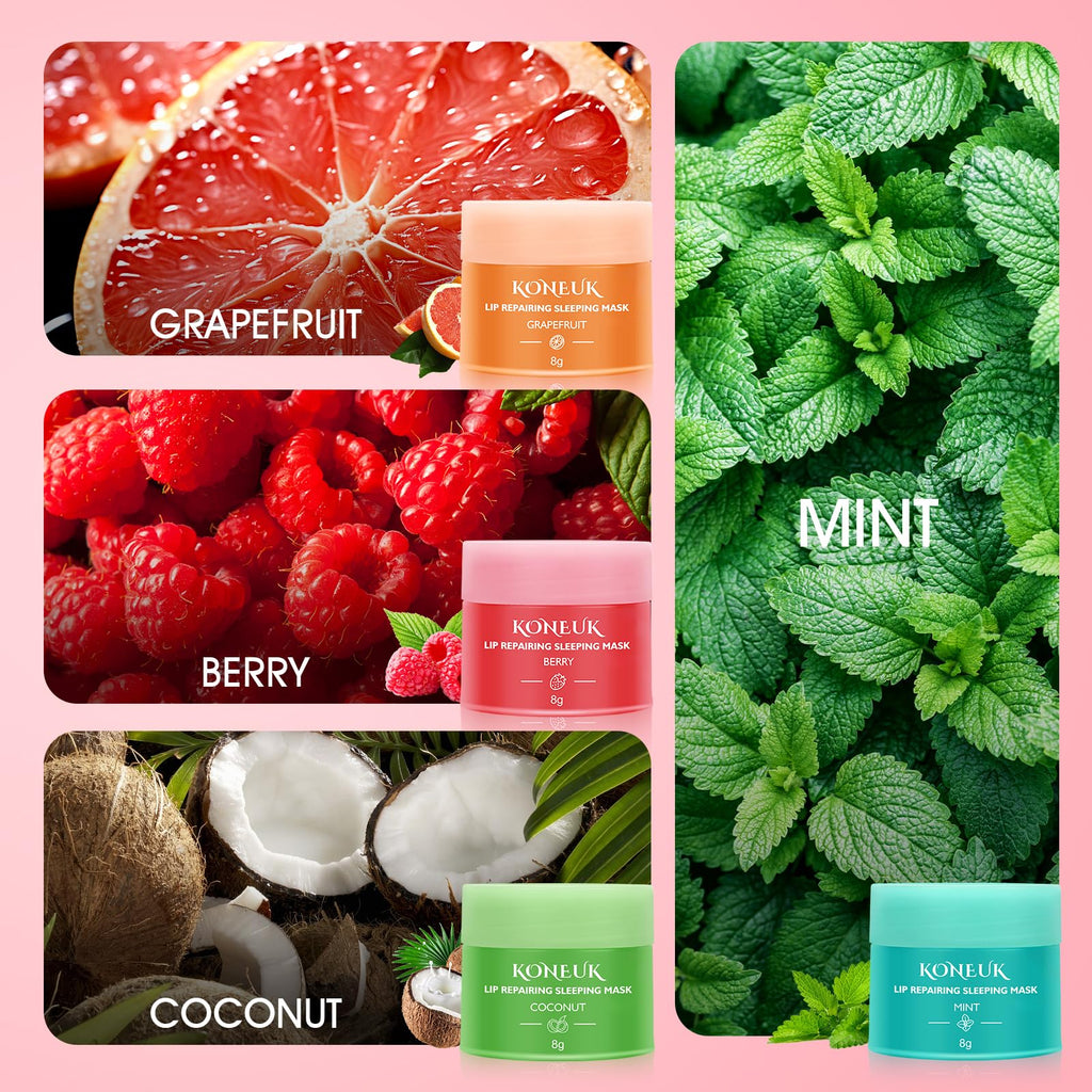 24 Pack Lip Sleeping Mask Gifts Set for Women, Bulk Lip Mask Overnight, Hydrate and Nourish Lip Masks With Vitamin C and Coconut Oil for Dry Lips, Lip Balm for Mothers Day Gifts and Spa Party Gifts