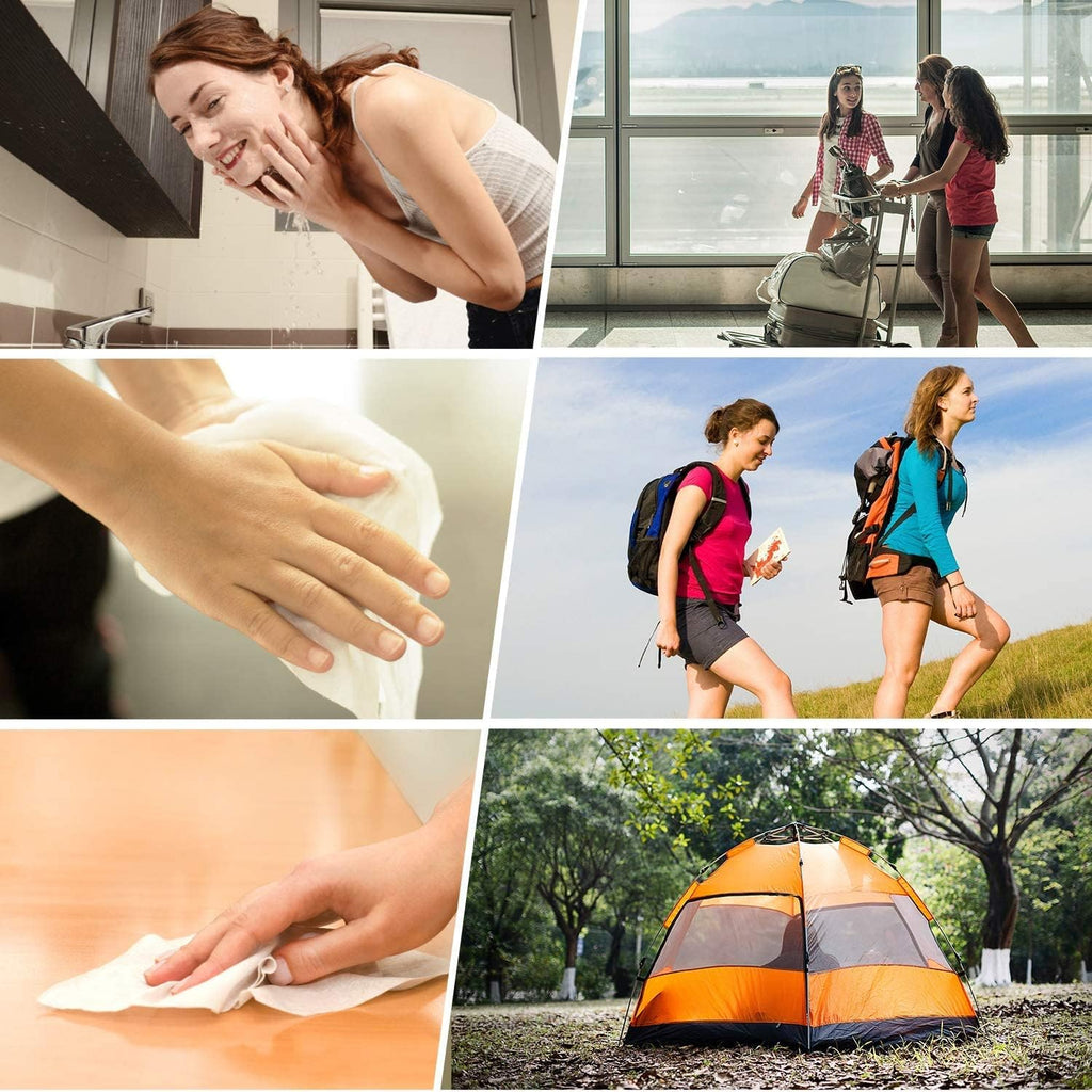HAPPY CHEERS 500 Pieces Disposable Compressed Towels, Compact Travel Coin Tissue Soft Compress Tissues Pills for Outdoors Travel Camping and Beauty Salon