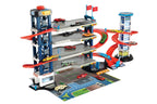 DICKIE TOYS: Parking Garage Playset with 4 Die-Cast Cars and Die-Cast Helicopter, Four Roomy Parking Levels, Light and Sound Effects, for Ages 3 and up