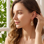 Two Tone Twisted Drop Earrings for Women Gold and Silver Dangle Earrings