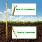 Hacaroa 10 Pack 16 Inch Rebar Stakes, Galvanized Steel Ground Anchors 1/2 Inch Diameter, Metal Garden Spikes Heavy Duty for Speed Bump, Wheel Stop, Tent, Garden Bed, Plant Support