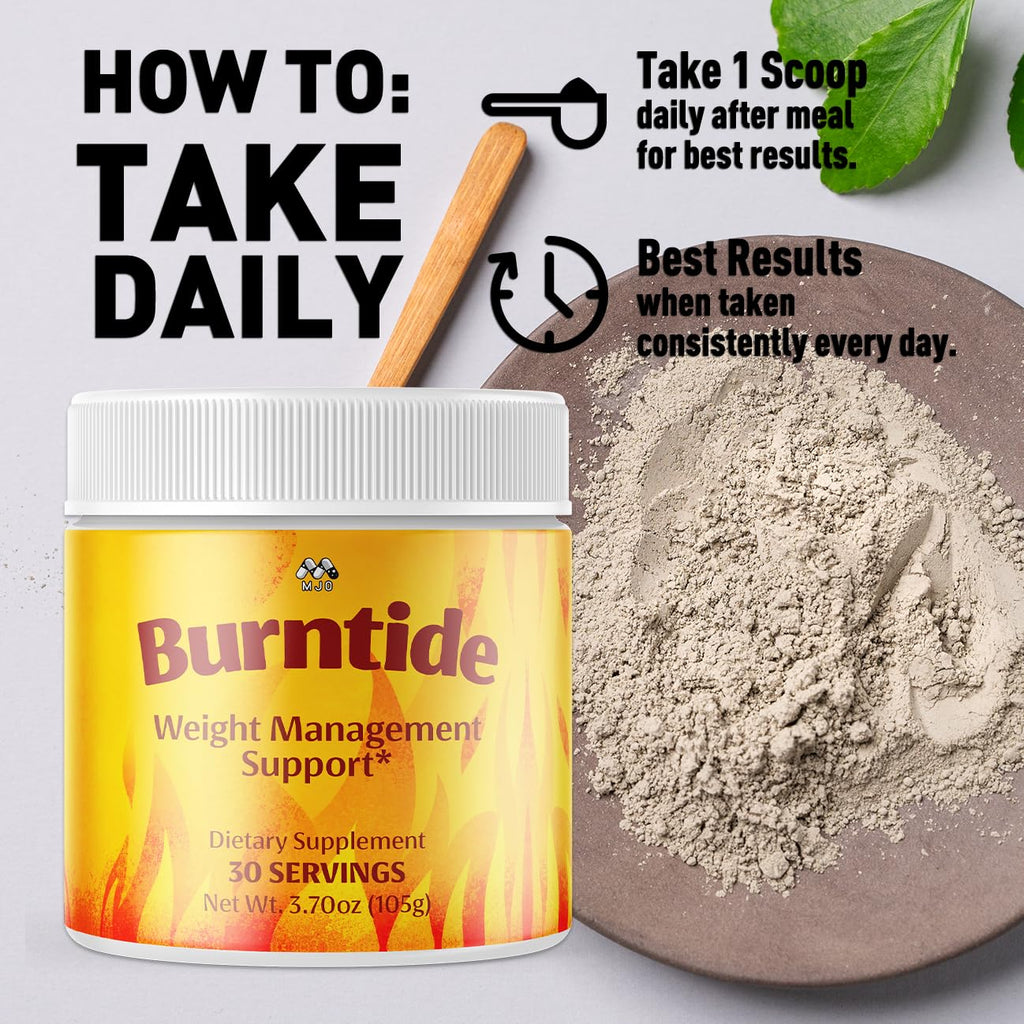 Burntide Powder, Official Burn Tide Powder Mixture with All Natural Ingredients, Advanced Weight & Wellness Support Supplement, Max Strength Healthy Lifestyle Vitamins for Women and Men (30 Servings)