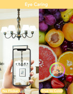 PARTPHONER E12 LED Bulbs 60W Equivalent, E12 Small Base Candelabra Ceiling Fan Bulbs 6W 620LM, A15 Globe Bulb 85+ CRI Non-dimmable 3000K Warm White, 6 Pack