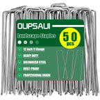 12 Inch Galvanized Landscape Staples Stakes, 25/50/100/200pcs Garden Metal Stakes for Weed Barrier Fabric, Fence Stakes, Tent Stakes, Christmas Decorations (50pcs)