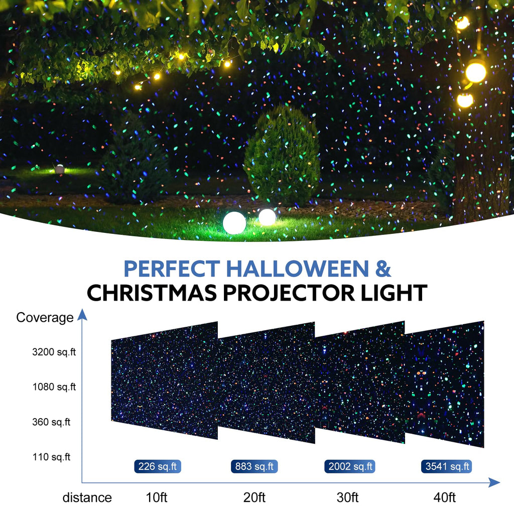 Outdoor RGB Laser Projector Lights 3 Color Starry Sky Firefly Effect