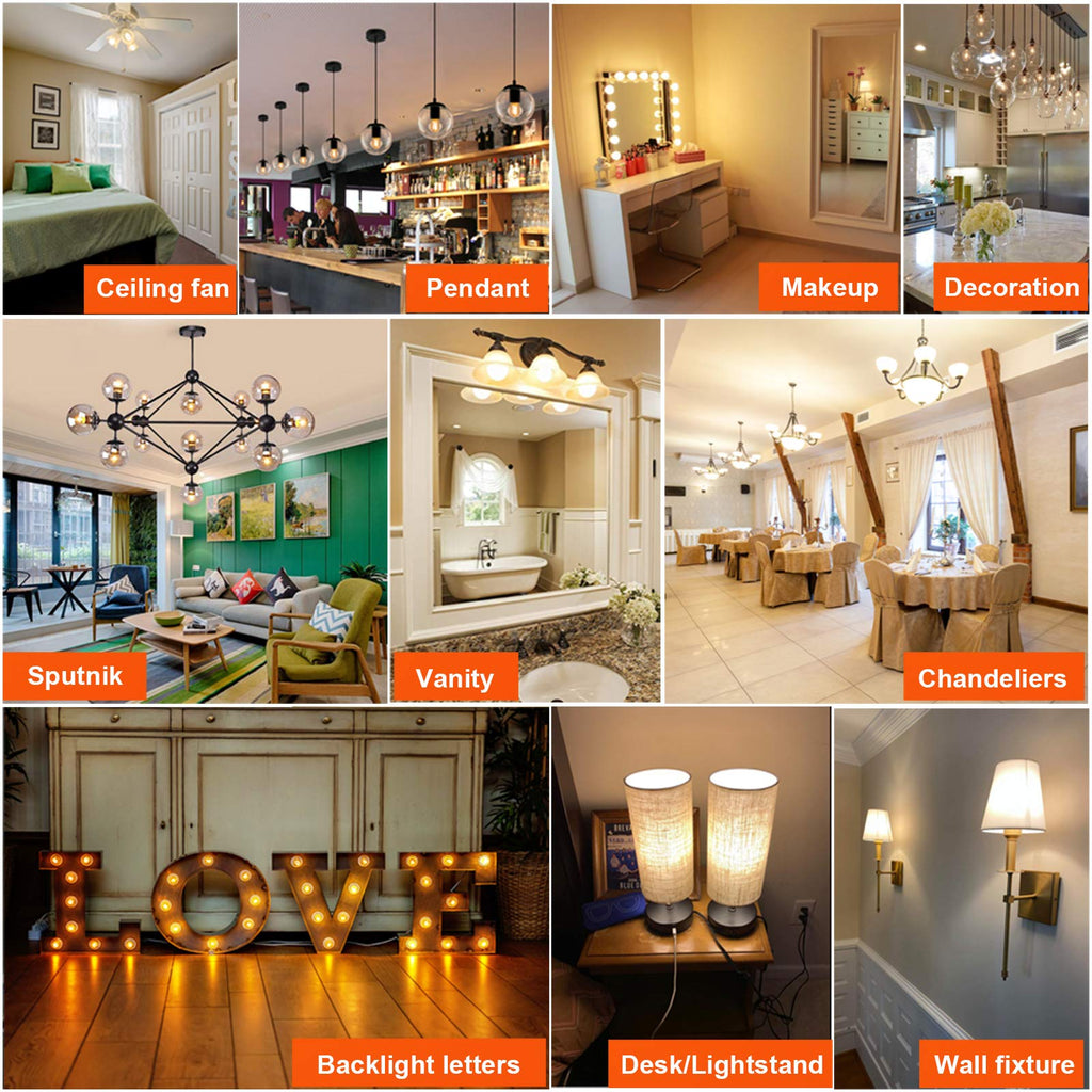 LiteHistory Dimmable E26 Edison Bulb G16.5 Light Bulb 6W Equal 60 watt Light Bulb AC120V Warm 2700K E26 led Bulb for Pendant,Chandeliers,Vanity,Wall sconces Edison Light Bulbs 60 Watt 600lm 6Pack
