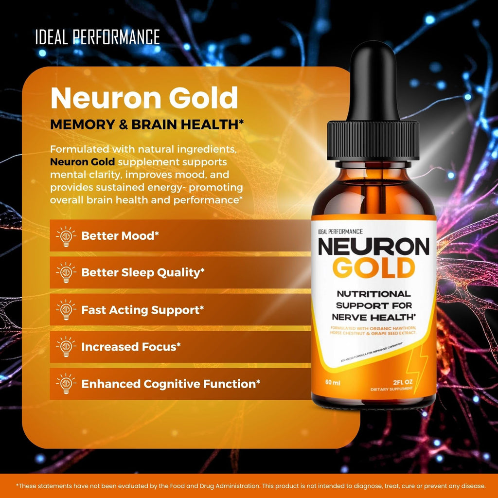 Neuron Gold Drops, Premium Neuron Gold for Neuropathy & Nerve Health Support Supplement Droppers - Maximum Strength, All Natural Ingredients, NeuronGold for Overall Health & Wellness Reviews (5 Pack)