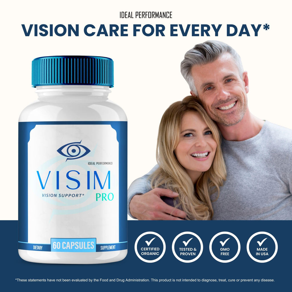 Visim Pro Vision Support, Official Visim Pro Eye Health Supplement Capsules - Extra Strength All Natural Visi mPro for Visual Wellness & Crystal Clear Vision, Eye Vitamin Pills Reviews (2 Pack)