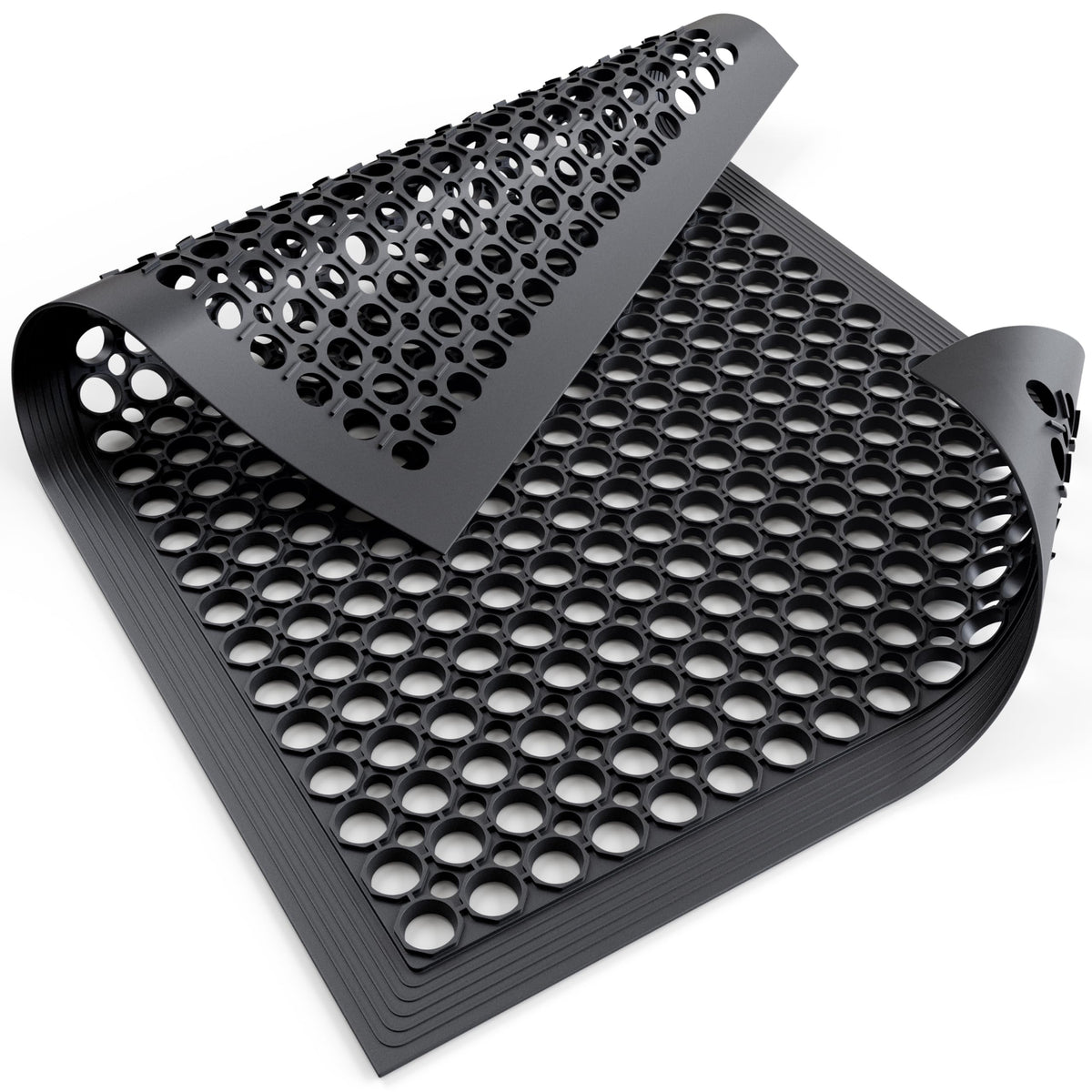 Lifetime Supplies 36" x 24" Commercial Rubber Floor Mat | Safety Water Drainage | Non Slip Anti Fatigue Mat for Restaurant, Kitchen, Indoors, Outdoors and Entryway