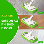 ZHAYAO Reusable Microfiber Floor Mop System, Wet & Dry Sweeper Kit, Includes 1 Sweeper Handle, 3 Washable Chenille Mop Pads, Dry & Wet Use for Hardwood, Tile, and Laminate Floor