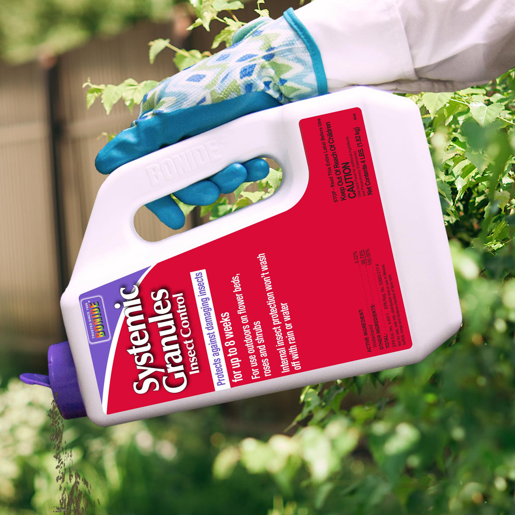 Bonide Insect Control Systemic Granules, 4 lbs. Ready-to-Use Water Resistant Long Lasting Protection Outdoor Use