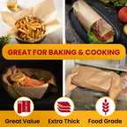 260 Sq.Ft Unbleached Parchment Paper for Baking – Roll with Cutter, Heavy Duty Non-Stick Brown Parchment for Baking, Cooking, Grilling, Steaming and Air Fryer, 15in x 210ft by Baker’s Signature