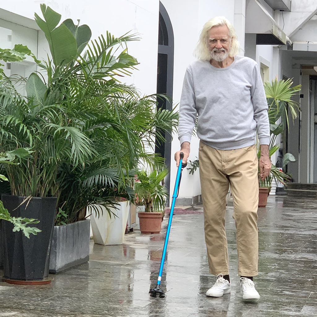 REHAND Walking Cane for Men & Women - Foldable, Adjustable, Lightweight, Self Standing Pivot Walking Cane, Soft Handle Grip, with Travel Bag, Walking Sticks for Seniors & Adults (Purple)