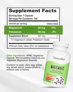 MagicMag C by NaturalSlim, Magnesium Citrate Capsules for Muscle Relaxation, Sleep Quality, Nerve Function & Electrolyte Support, Daily Magnesium Supplement for Men and Women, 100 Capsules