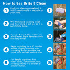 Brite & Clean® (Bright & Clean) Ultimate Hard Water Stain Remover® for Glass, Shower Doors & Windows – Removes Mineral Deposits from Granite, Porcelain, Tile, Stainless Steel & Chrome