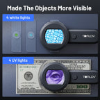 TOMLOV P10 Microscope for Adults Kids, Handheld Coin Magnifier with Light