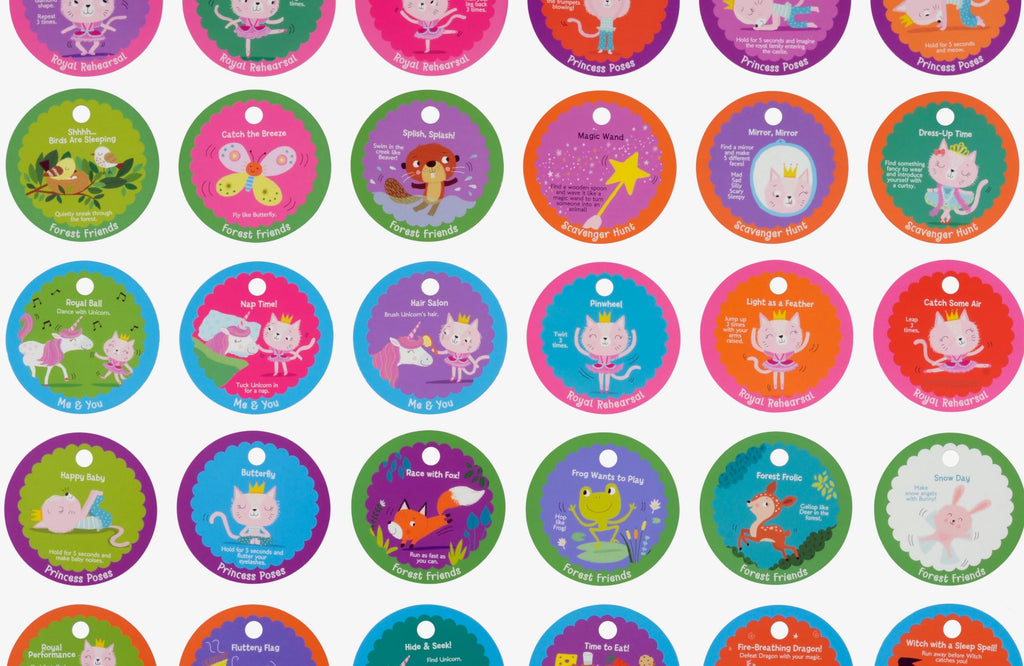 MOLLYBEE KIDS Preschool Action Cards Kitty Princess Dance and Play, 3,4 Year Old Girl Gifts