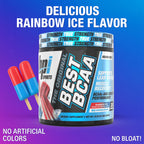 BPI Sports Best BCAA Powder - Muscle Recovery Support - Branched Chain Amino Acids | Building Blocks of Protein and Muscle - Post Workout Recovery – Hydration – Rainbow Ice, 30 Servings