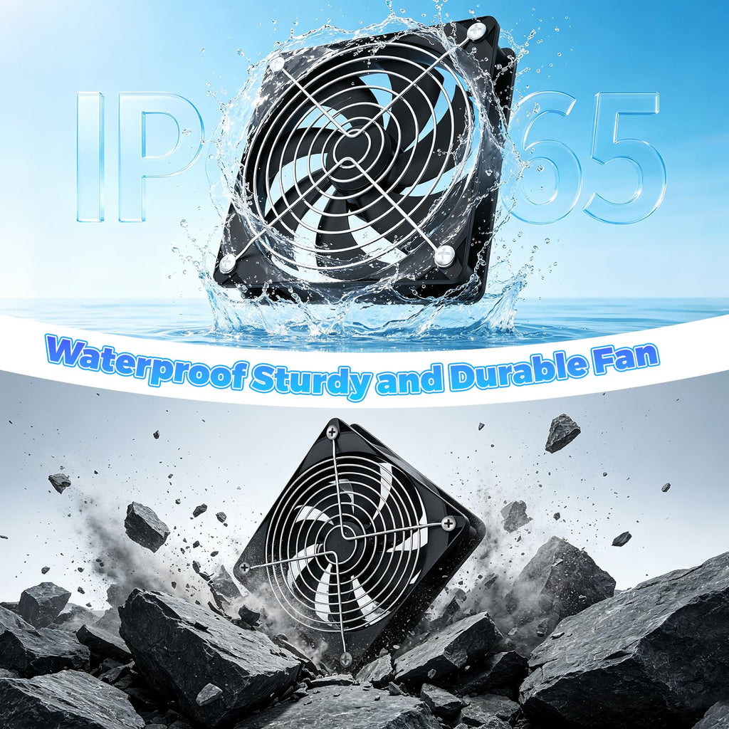 ZCTIMYI 15W Solar Powered Fan for Chicken Coop, Solar Panel Fan Ventilation Exhaust Kits for Greenhouse Outside Shed Doghouses Pet House, Included 2 IP65 Waterproof Fans