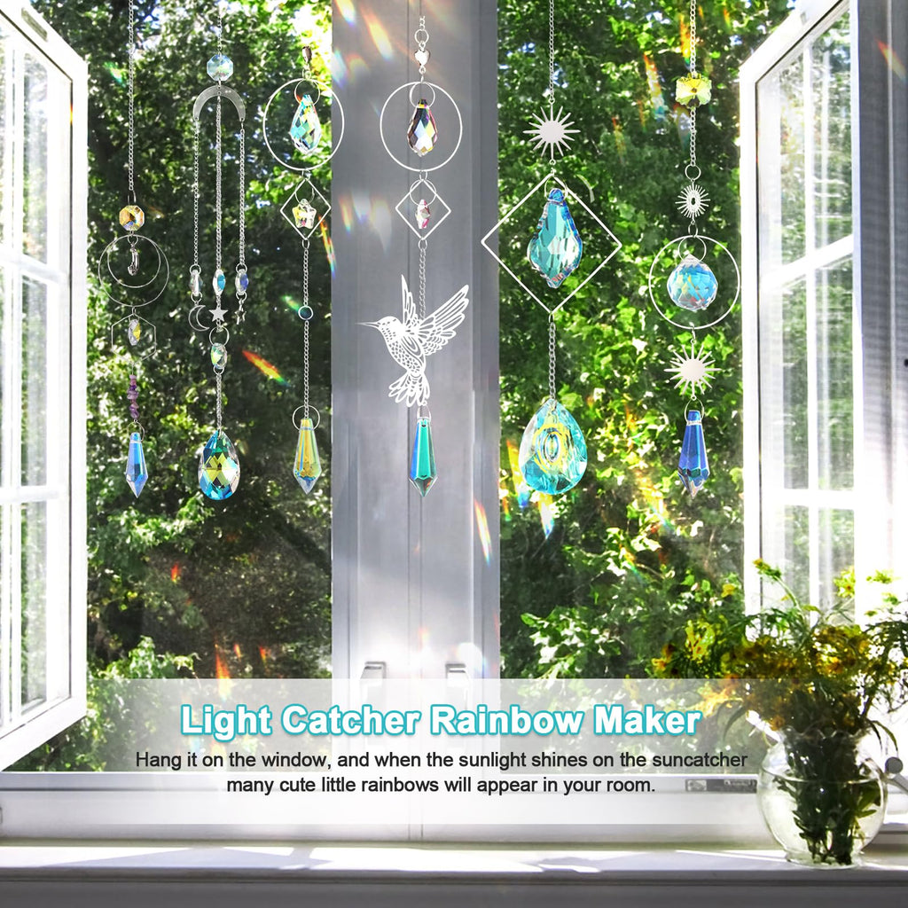 600 PCS DIY Suncatcher Kit Crystal Suncatchers for Windows Hanging Sun Catcher Kits for Adults Hanging Prism with Rainbow Maker for Indoor Window Garden Christmas Tree Decor Wedding Home