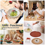 13 Inch Round Cotton Placemat Set of 4 Boho Placemats Table Mats Woven Washable Table Placemats for Fall Kitchen Dining Home Farmhouse Thanksgiving Christmas Decoration Heat Resistant Place Mat