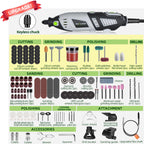 PHALANX 180W Rotary Tool Kit, 1.5-Amp 6 Variable Speed with Flex Shaft, 8000-35000RPM Rotary Multi-Tool& 213pcs Accessories Kit, Power Multiuse Set Prefect for Crafting Projects and DIY Creations