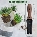 PERWIN Hori Hori Garden Knife, Garden Tools with Sheath, 6" Stainless Steel Blade with Cutting Edge, Full-Tang Walnut Ergonomic Wood Handle with Hanging Hole, Weeding, Planting, Digging