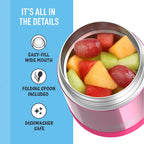 THERMOS FUNTAINER Kids Food Jar with Spoon, 10oz, Pink