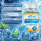MYRELI Peppermint Oil Supplement Gummies 100mg - Plant-Based Formula, 60 Easy to Take Chewables, Vegan Friendly, Gluten Free, Soy Free, Dairy Free, Non GMO, Daily Use for Adults, No Water Needed
