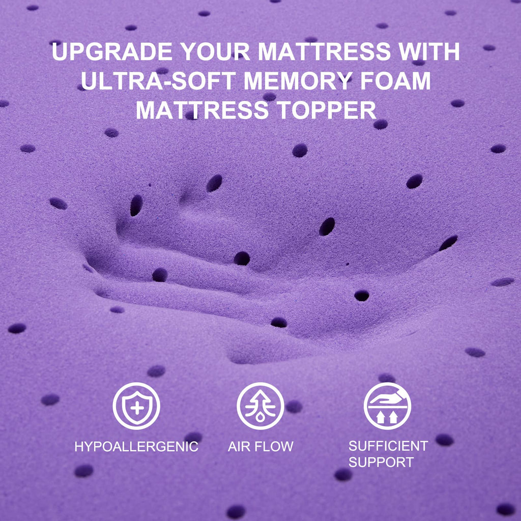 SINWEEK 2 Inch Gel Memory Foam Mattress Topper, Twin Size