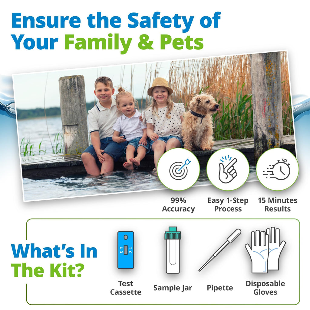 5Strands Blue Green Algae Test Kit (2 Pack), On Site Lake & Pond Water Testing, Water Safety Test, Algae Detection, Fast 15 Minute Results