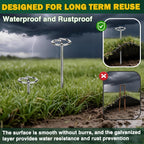 GESTONE 240 PCS Landscape Fabric Staples Stakes, Larger Circle Top Pin 4MM