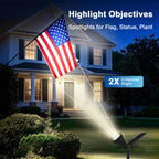JEJOT Solar Lights Outdoor Waterproof IP65, Cool White Light, 2 Lighting Modes, Solar Spotlights for Yard Garden Solar Spot Lights for Flag Landscape Auto On/Off-6 Pack