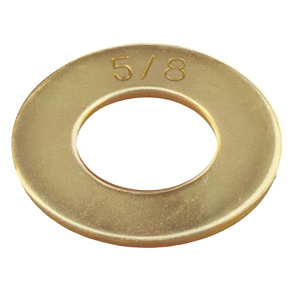 5/8" (50 Pack) Grade 8 SAE Washer, Thru-Hardened, Yellow Zinc by Makers Bolt
