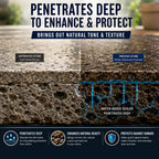 Color Enhancer Sealer for All-Natural Stone and Pavers. Marble, Travertine, Limestone, Granite, Slate, Concrete, Grout, Brick, Block. (1-Quart)