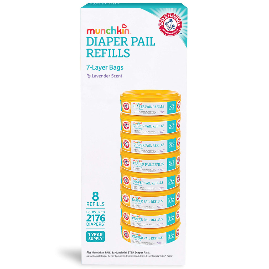 Munchkin Arm & Hammer Diaper Pail Refills, Lavender, 8 Pack