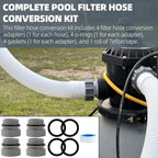 TonGass (4-Pack) 40mm to 1 1/2" Filter Hose Conversion Kit, Above Ground Pool Adapter Connects 40mm Hoses to Standard 1 1/4" or 1 1/2" Filter Ports