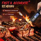 FUMMDUS Meat Thermometer Digital, 3S Instant Read Food Thermometer for Cooking with Backlight & Magnet, Foldable Temperature Probe Kitchen Gadgets Essentials for BBQ Oven Grill Smoker Candy