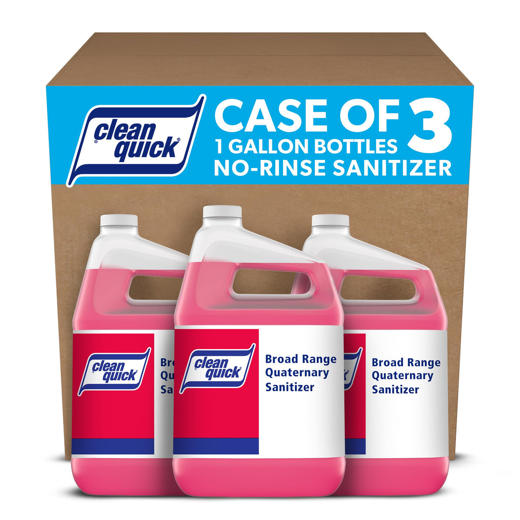 Clean Quick Broad Range Quaternary Sanitizer Bulk, No Rinse (1 gal, 3 pack)