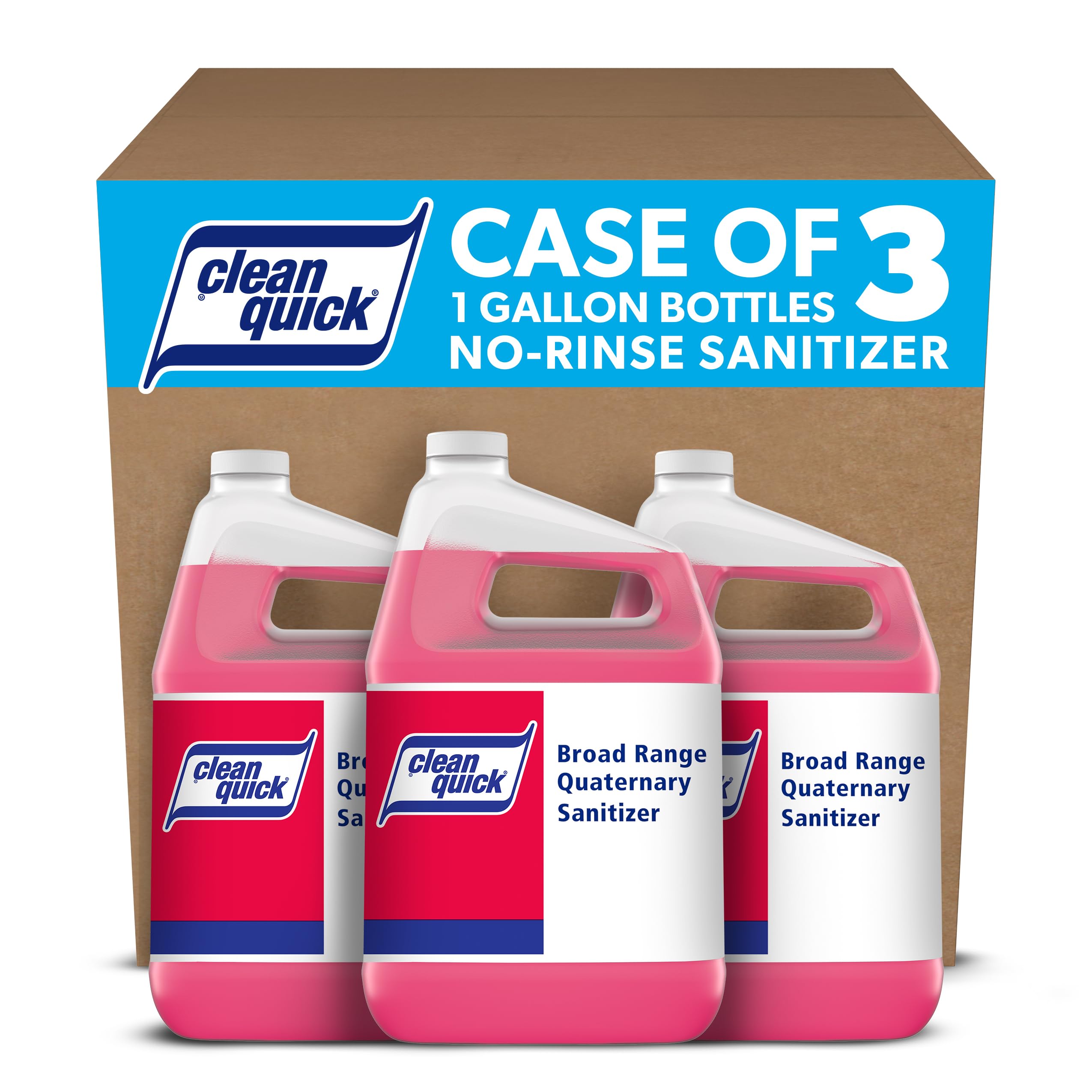 Clean Quick Broad Range Quaternary Sanitizer Bulk, No Rinse (1 gal, 3 pack)