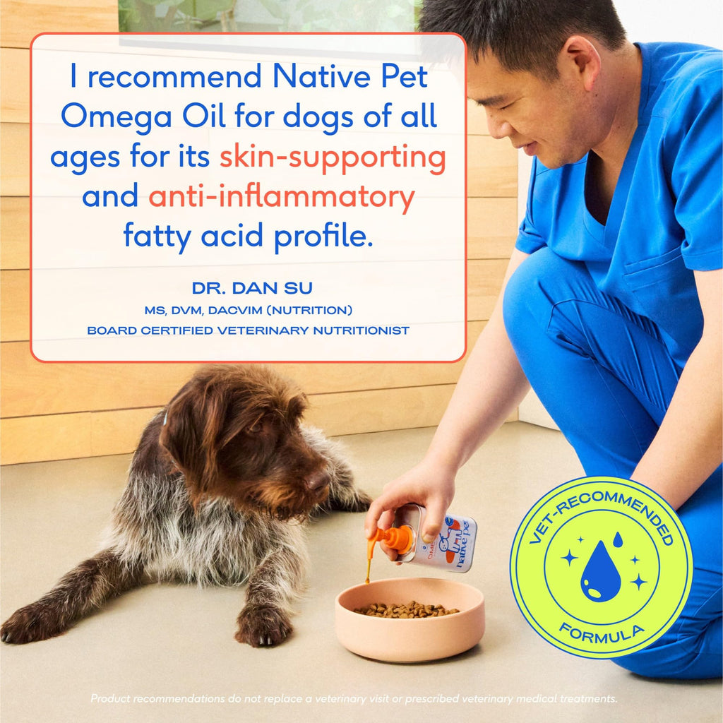 Native Pet Omega 3 Fish Oil for Dogs - Skin, Coat & Joint Support - 8 Oz