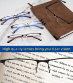 DILLY VISION 4-Pack Reading Glasses for Men,1.75 Blue Light Blocking Reading Glasses Mens Metal Readers with Spring Hinges Anti Glare/eye Strain