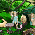Roowest 19 Pcs Fairy Garden Kit, Miniature Fairy Garden Accessories Outdoor