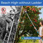 MAVRIZ 5-12ft Fruit Picker Pole with Basket, 20FT Reach Telescoping Apple Picker Extension Pole, Fruit Grabber for Harvesting Mango, Orange, Lemon, Avocado, Pear - Sturdy Aluminum Fruit Tree Picker