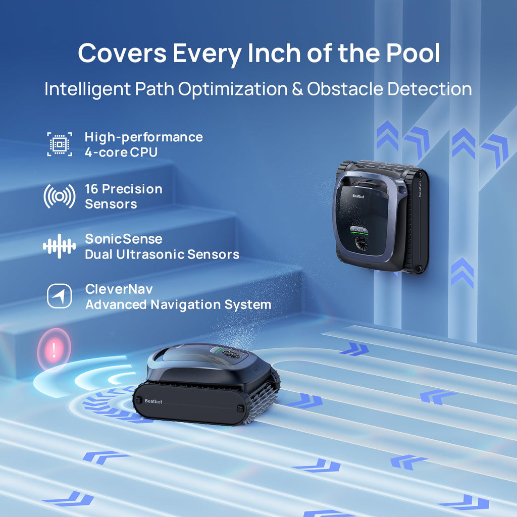 (2025 Upgrade) Beatbot AquaSense 2 Cordless Robotic Pool Vacuum Cleaner, Smart Surface Parking, Double-Pass Waterline Scrubbing, Cleans Floor, Walls and Waterline