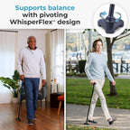 HurryCane Freedom Edition Foldable Walking Cane With T Handle - Enhanced Mobility Support - Patented SteadiGrip Base - Adjustable Height - Lightweight Foldable Design - Blue